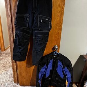 🏍️‼️Black and Blue Motorcycle Jacket and Pants‼️🏍️